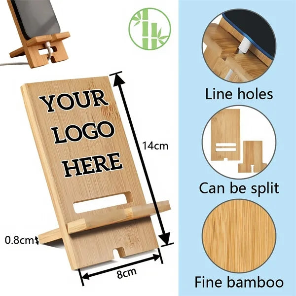 Elegant Bamboo Phone Stand with Charging Hole