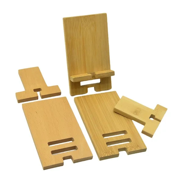 Elegant Bamboo Phone Stand with Charging Hole