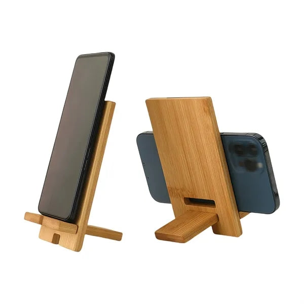 Elegant Bamboo Phone Stand with Charging Hole