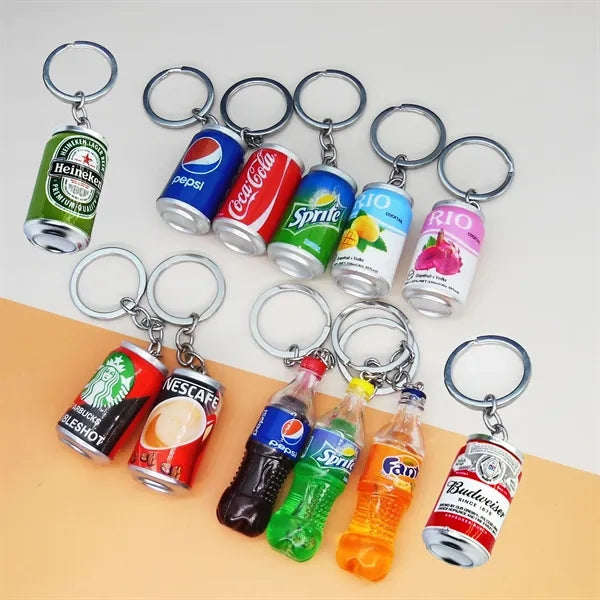 Mini Cans Beverage Keychain
