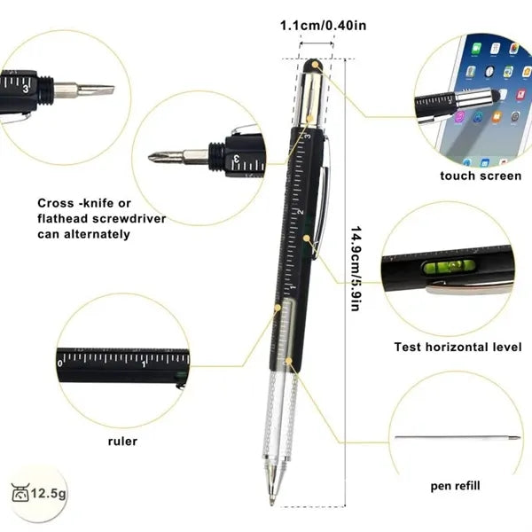 6 In 1 Multifunctional Tool Ballpoint Pen