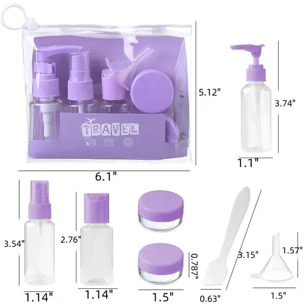 7 in 1 Cosmetics Travel Bottle Set