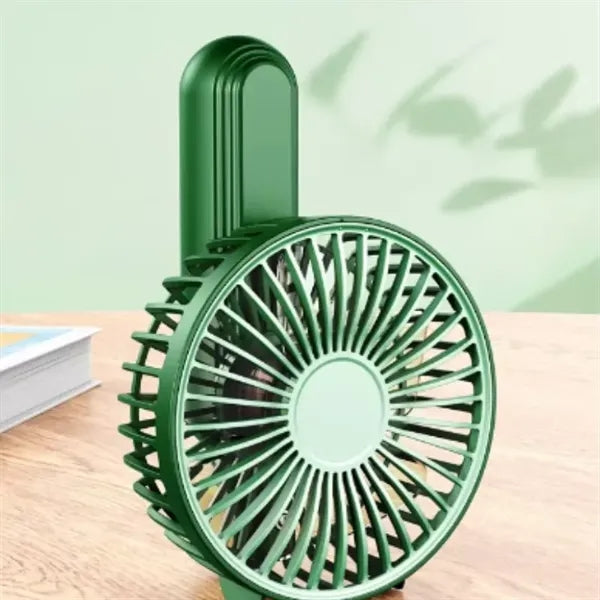Compact Handheld Fan with Foldable Desktop Stand