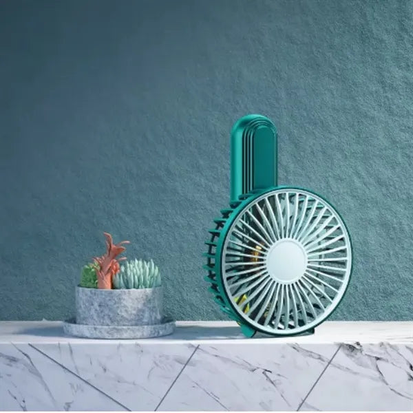 Compact Handheld Fan with Foldable Desktop Stand