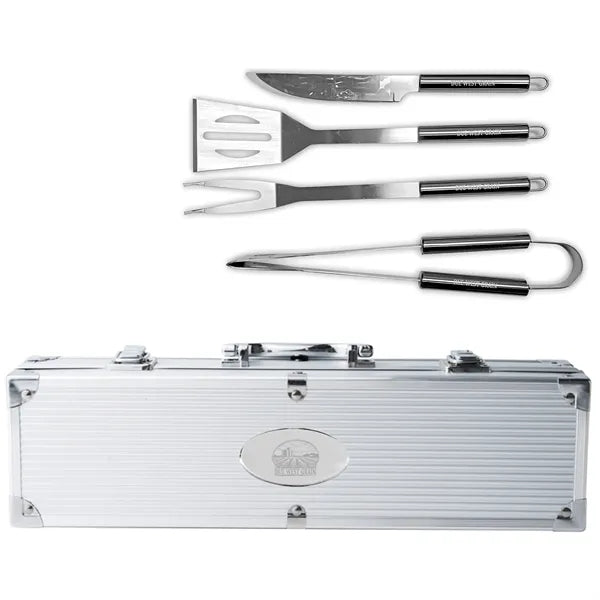 Grill Master 4-Piece BBQ Set in Aluminum Case