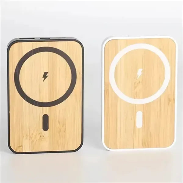 5000mAh Eco-Friendly Bamboo MagSafe Power Bank