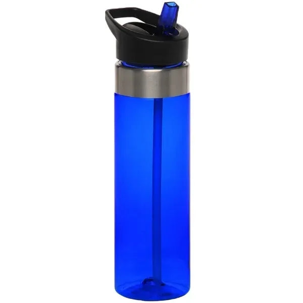 24 oz. BPA Plastic Translucent Sports Bottle w/ Flip-top lid