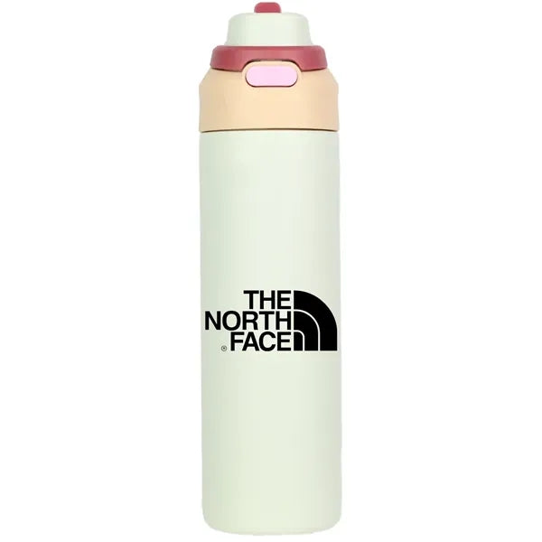 24 oz Double-Wall Stainless Steel Bottle with 2-in-1 Lid