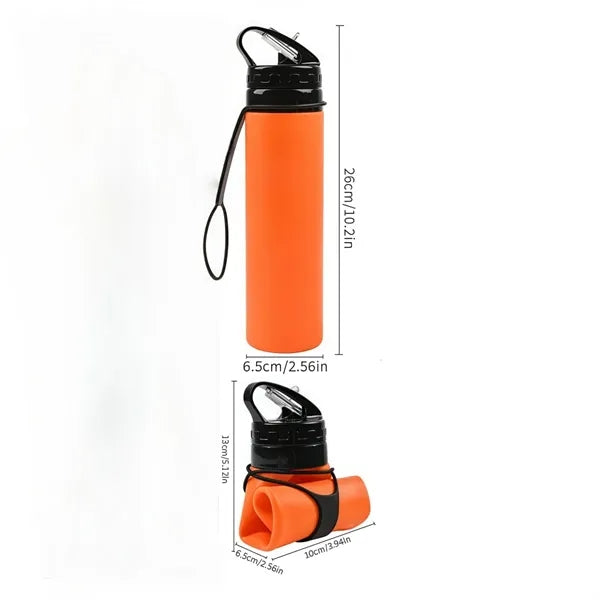 Collapsible 20oz Foldable Travel Water Bottle with Straw