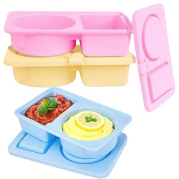Silicone Snack Container with Lid and Divider