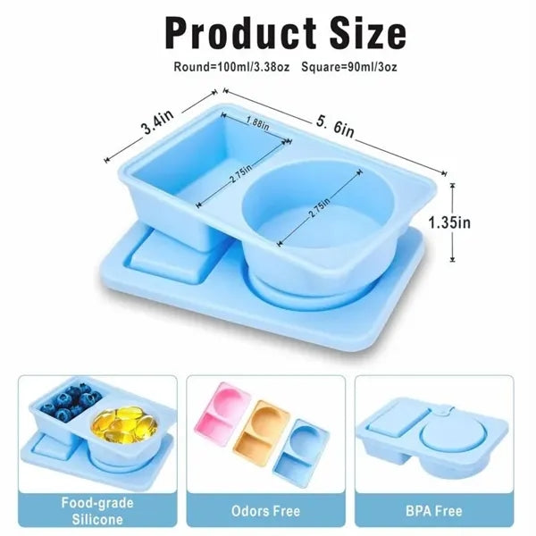 Silicone Snack Container with Lid and Divider