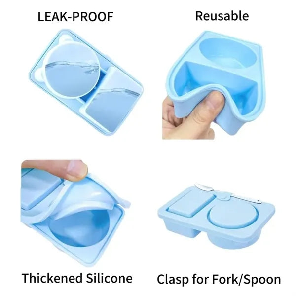 Silicone Snack Container with Lid and Divider