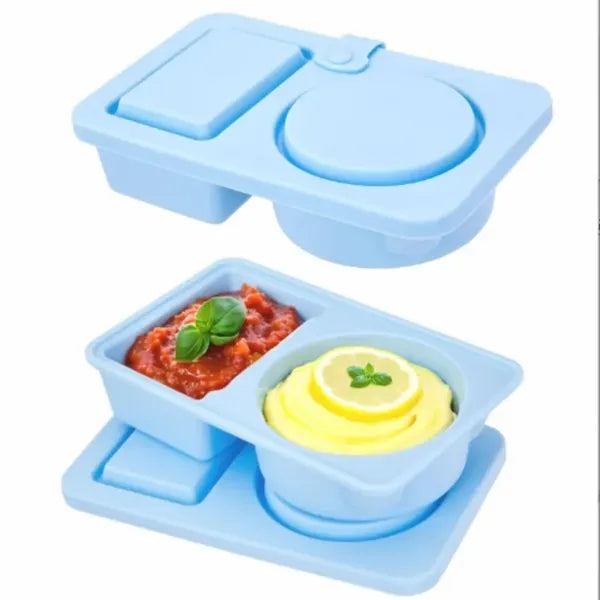 Silicone Snack Container with Lid and Divider