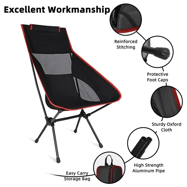 Lightweight Folding Beach Camping Chairs with Portable Stora