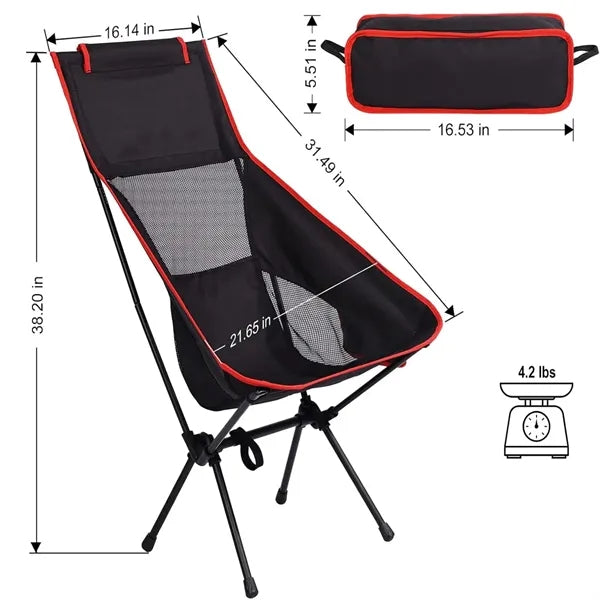 Lightweight Folding Beach Camping Chairs with Portable Stora