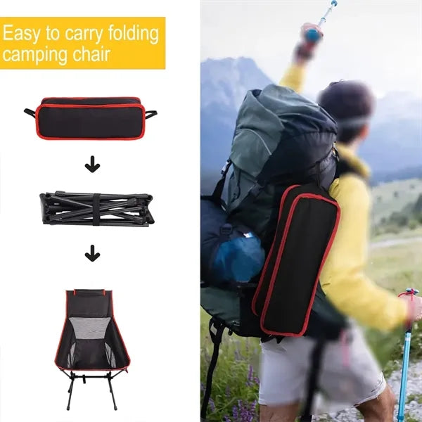 Lightweight Folding Beach Camping Chairs with Portable Stora