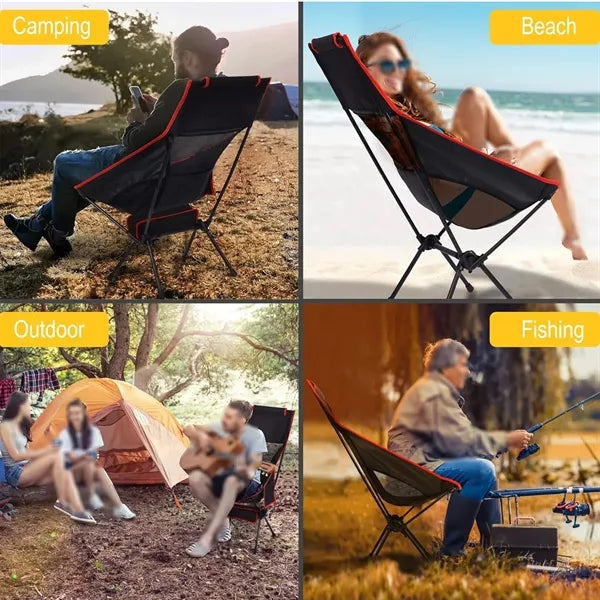 Lightweight Folding Beach Camping Chairs with Portable Stora
