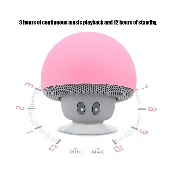 Mushroom Bluetooth Speaker With Suction Cup Phone Holder