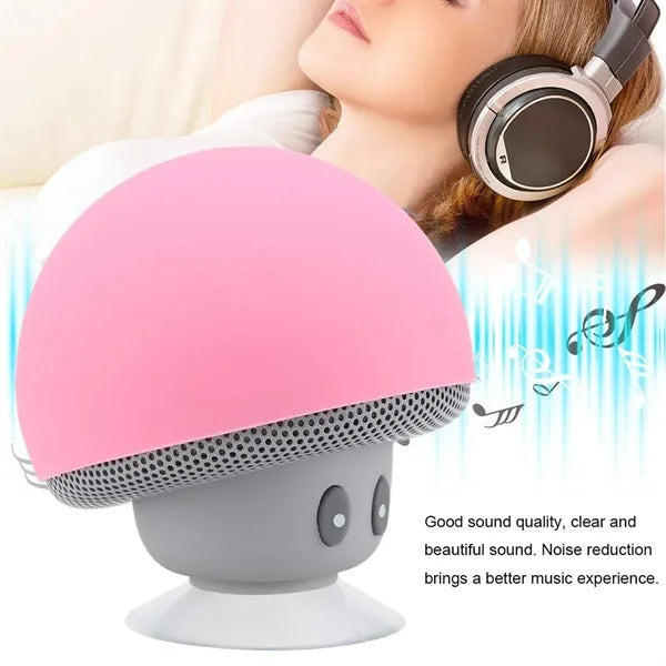 Mushroom Bluetooth Speaker With Suction Cup Phone Holder