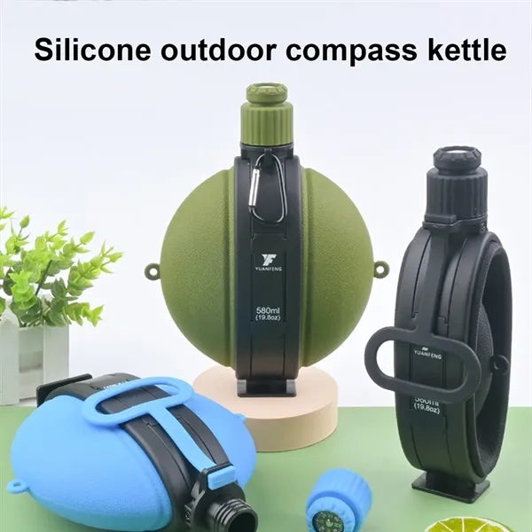 19.6oz Military Silicone Compass Water Bottle