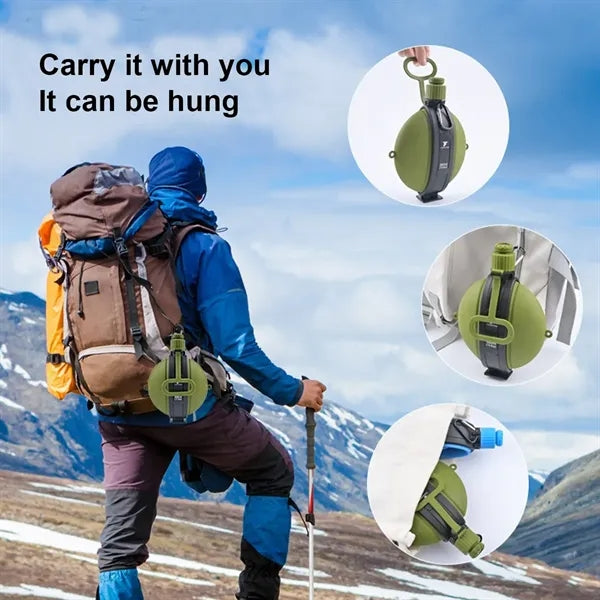 19.6oz Military Silicone Compass Water Bottle