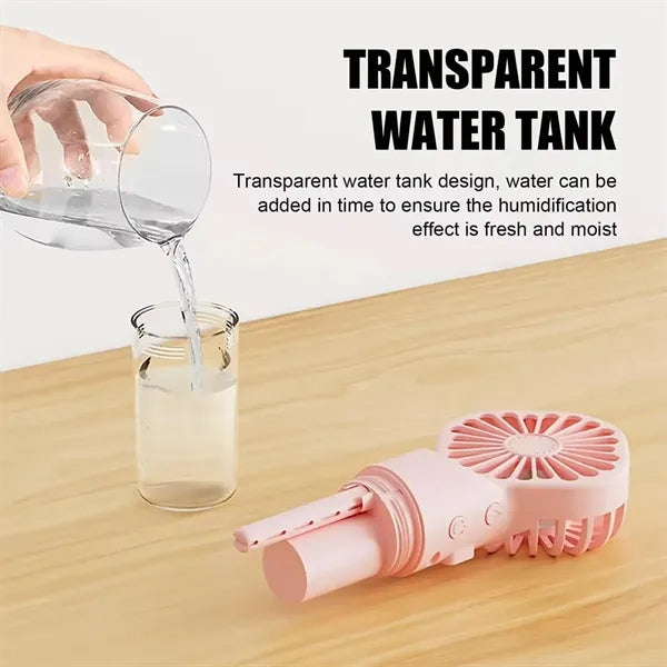 Rechargeable Handheld Misting Fan Blades Portable Cooler
