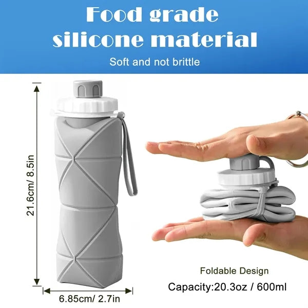 20oz Collapsible Silicone Sport Water Bottle