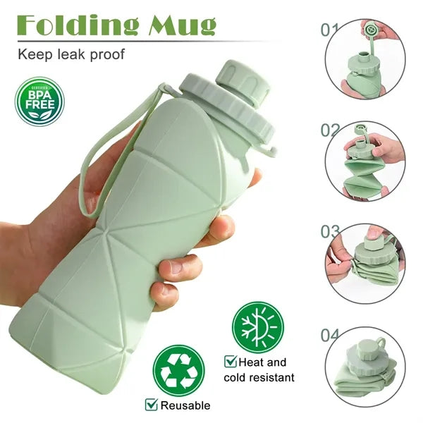 20oz Collapsible Silicone Sport Water Bottle