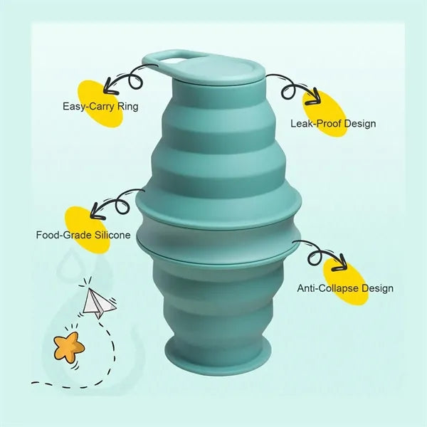 17.5oz Silicone Foldable Leakproof Bottle