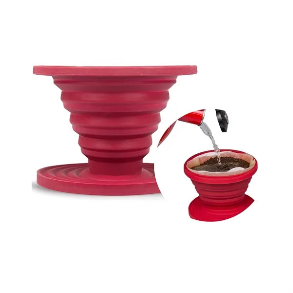 Collapsible Silicone Pour Over Coffee Filter For Camping