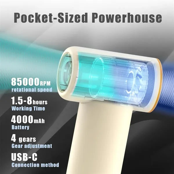 4000mAh Handheld Fan USB-C Mini Portable Travel