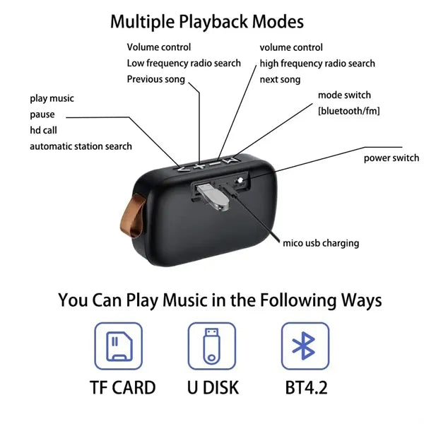 HIFI Wireless Bluetooth Portable Speaker Radio Subwoofer
