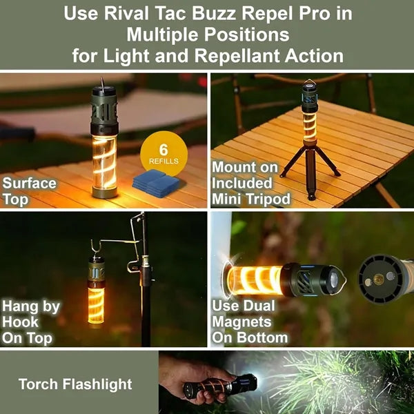 3In1 Rechargeable Mosquito Repellent Flashlight Camp Light