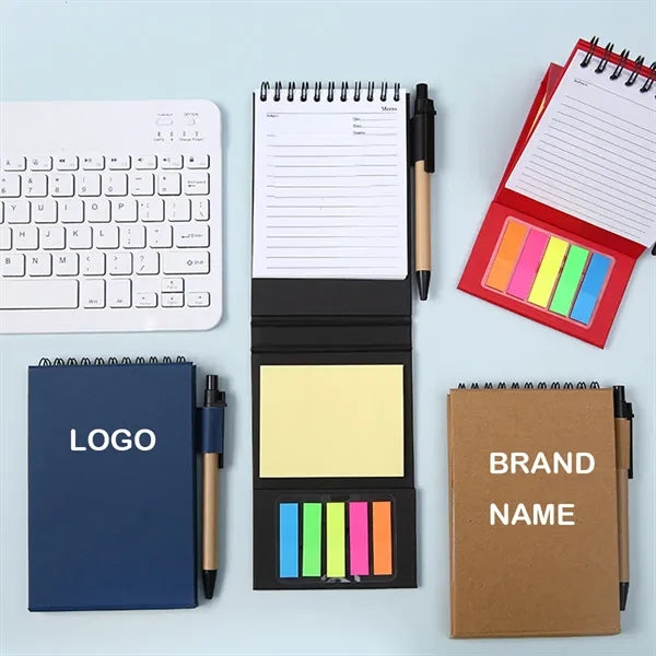 All-in-One Custom Notepad Set with Sticky Notes and Pen