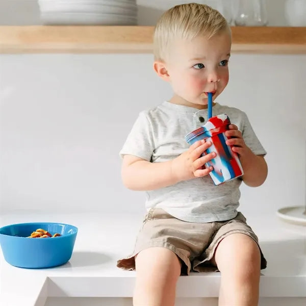 16oz Unbreakable Silicone Pint Cup Food Grade Straw Tumbler