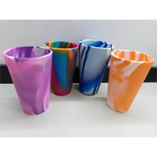 16oz Unbreakable Silicone Pint Cup Food Grade Straw Tumbler