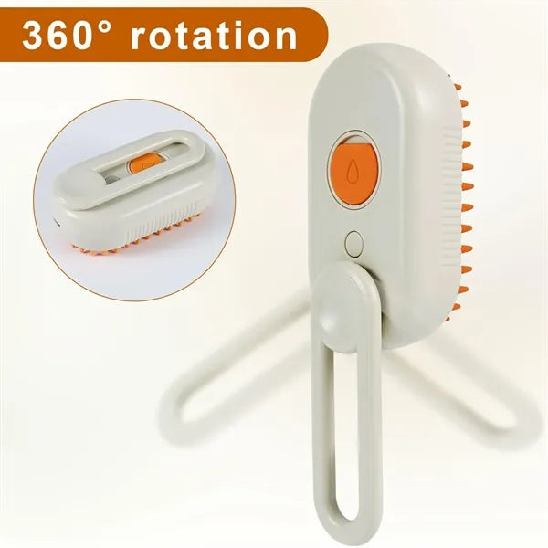Self-Cleaning Pet Grooming Brush with 360degree Rotating Arm