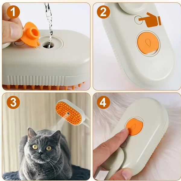 Self-Cleaning Pet Grooming Brush with 360degree Rotating Arm