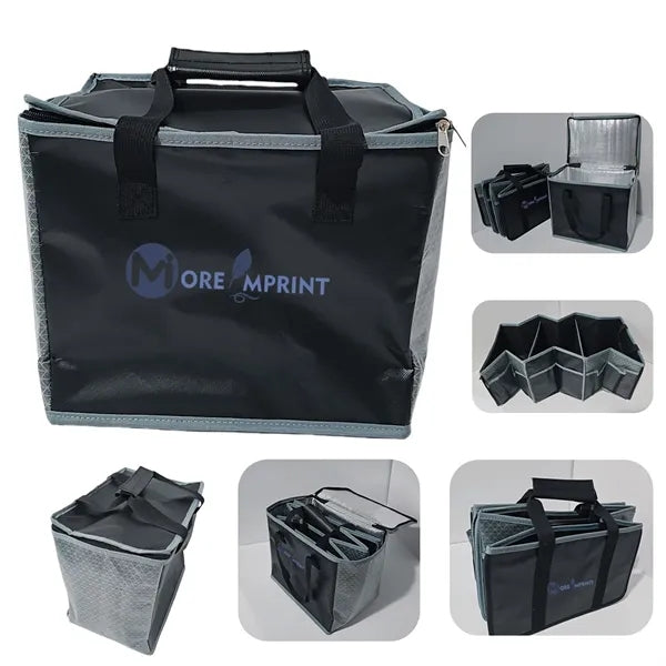 Insulated Zipper Handbag Foldable Box Utility Tote Bag Set