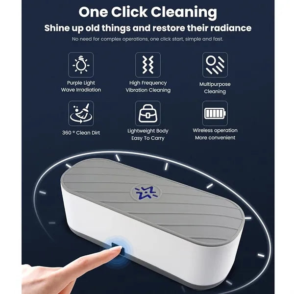 Professional Ultrasonic Jewelry Cleaner with Advanced Purple