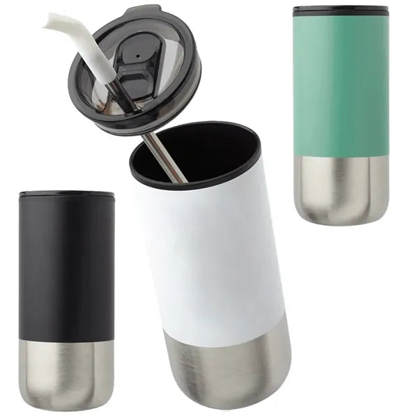 16oz Stainless Steel Insulated Tumbler with Straw Coffee Mug