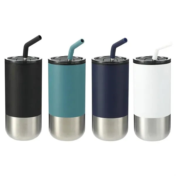 16oz Stainless Steel Insulated Tumbler with Straw Coffee Mug