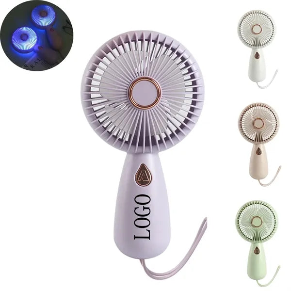 Handheld Small Fan With LED Light