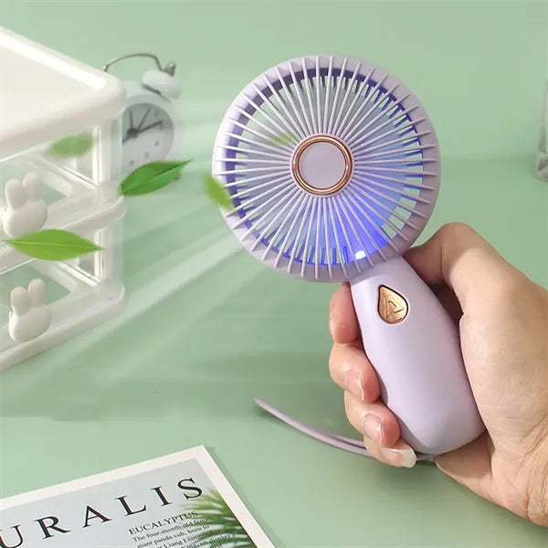 Handheld Small Fan With LED Light