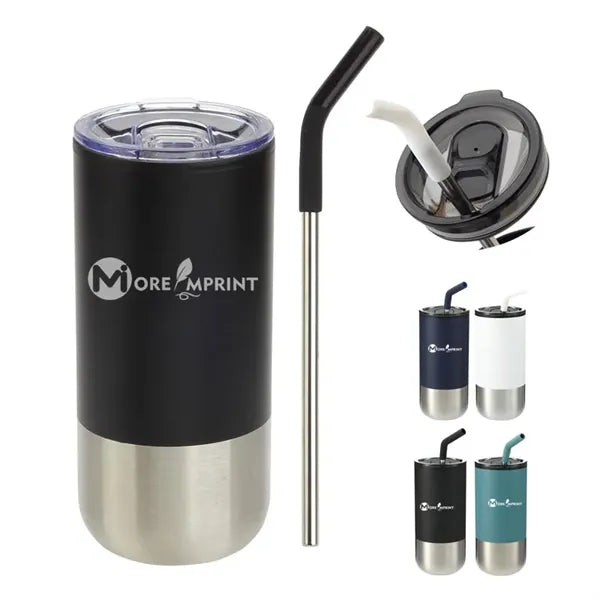 16oz Stainless Steel Insulated Tumbler with Straw Coffee Mug