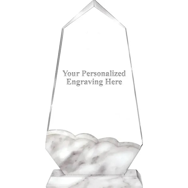 Crystal Marble Base Crown Trophy
