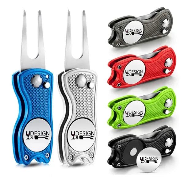 Pop-up Golf Divot Tool and Ball Marker
