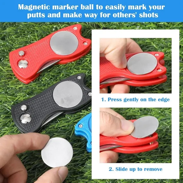 Pop-up Golf Divot Tool and Ball Marker