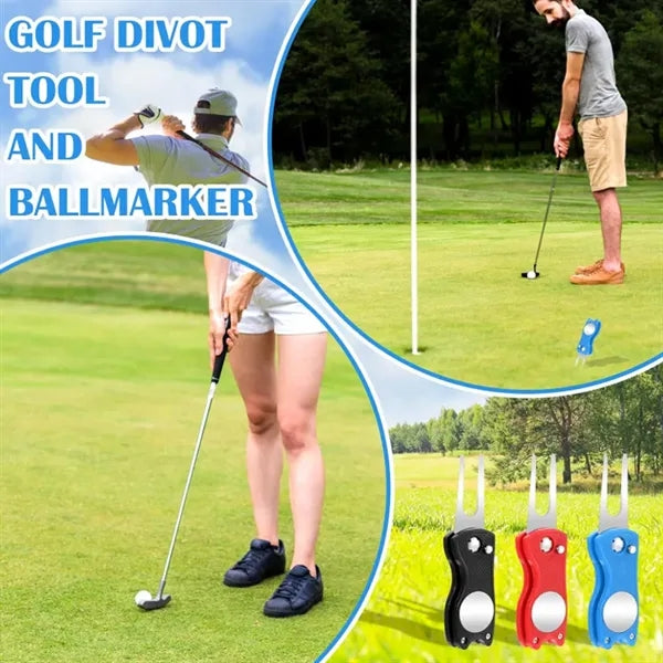 Pop-up Golf Divot Tool and Ball Marker