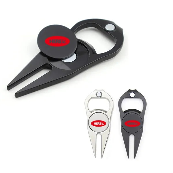 Alloy 6-in-1 Golf Divot Tool Ball Marker